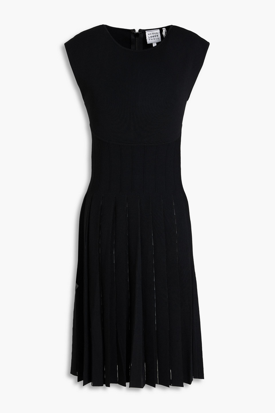 hervé léger - annabel pleated bandage dress - black - s