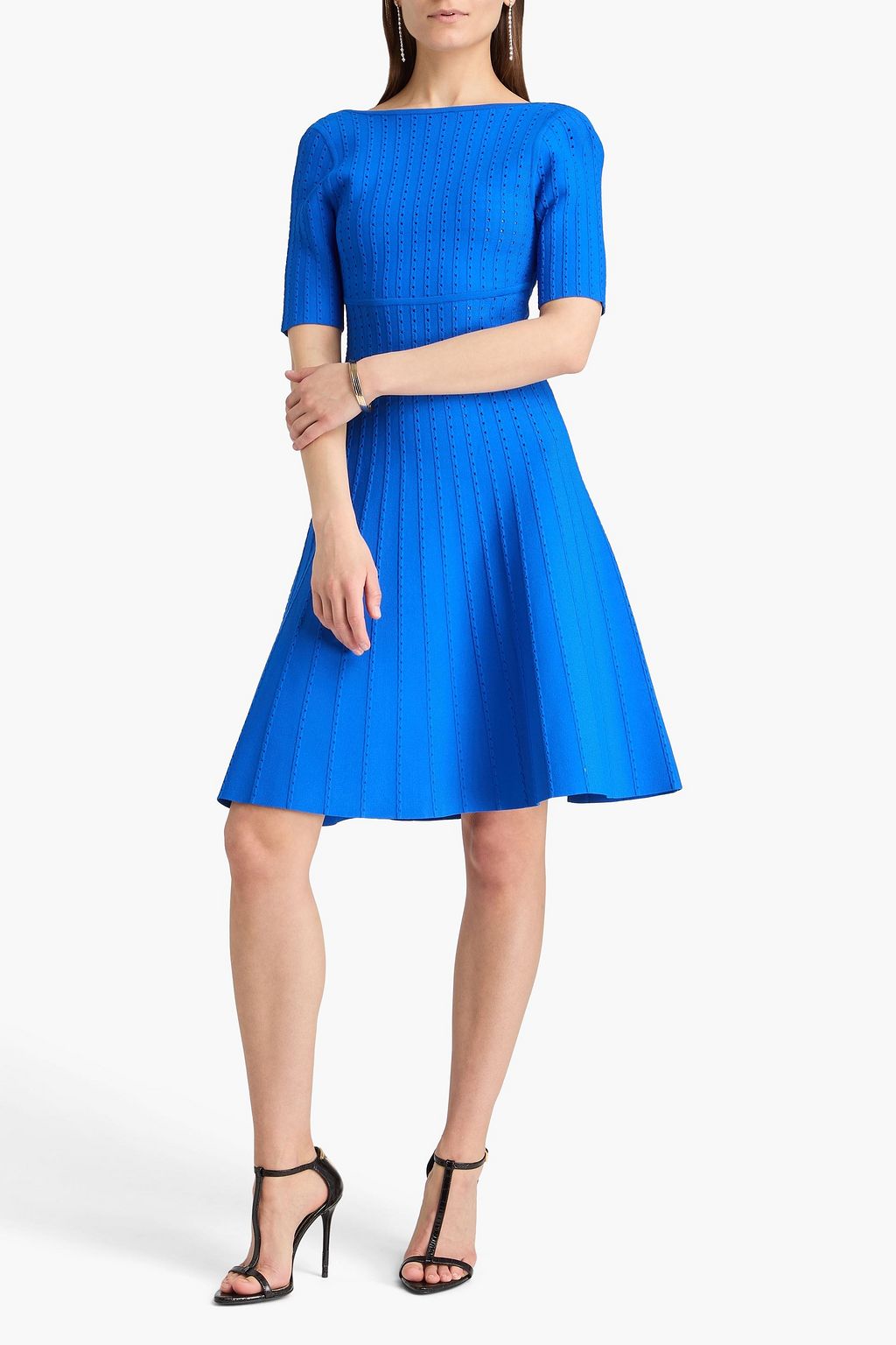 HERV LGER Donna flared pointelle-knit dress | THE OUTNET