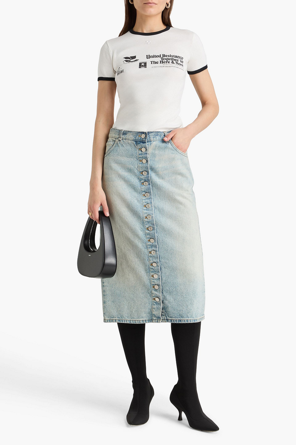  Courrèges - Midirock Aus Denim - Blau - Fr 34 