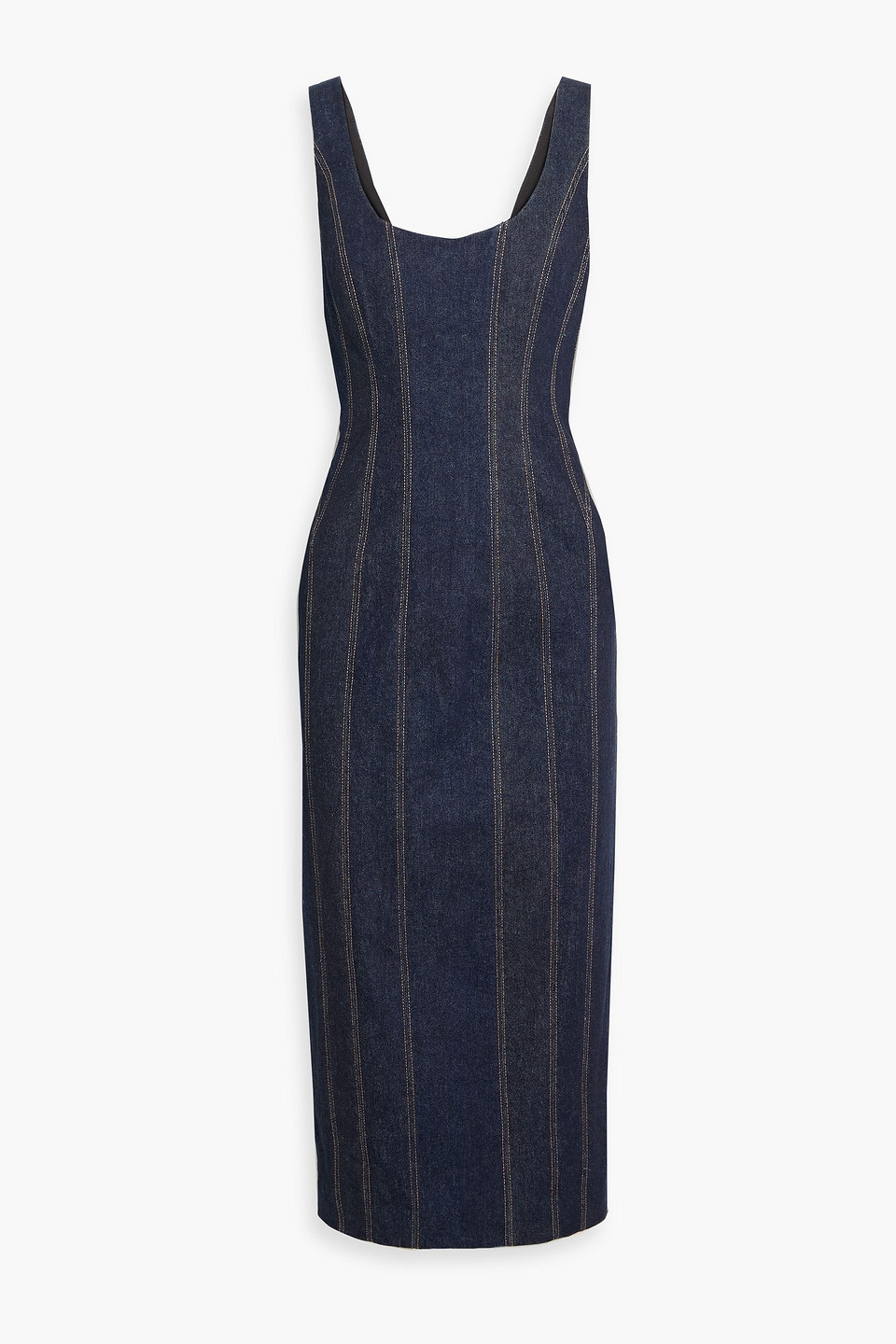 simkhai - hallie denim midi dress - blue - us 4
