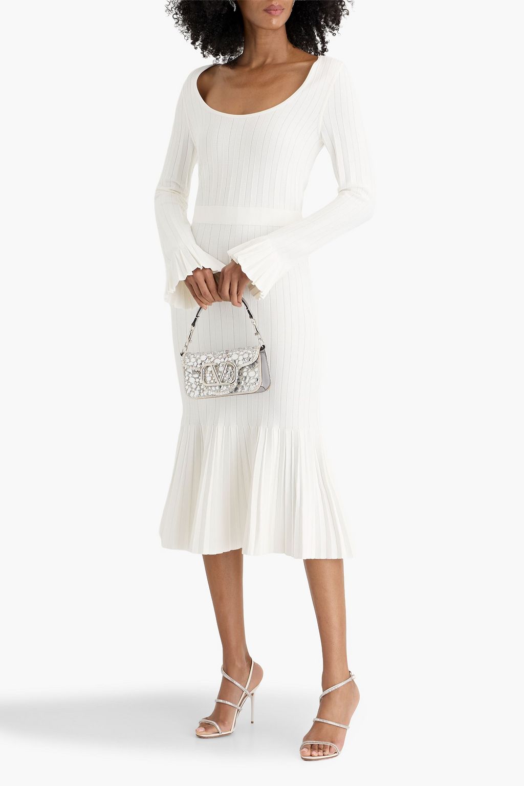 HERV LGER Alena ruffled bandage midi dress | THE OUTNET