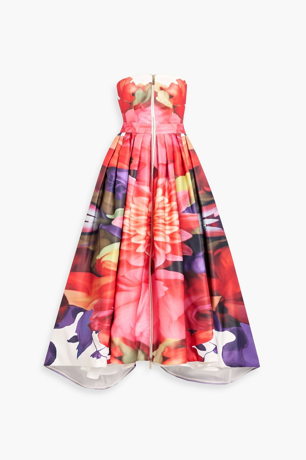 LEO LIN Norine strapless floral-print satin midi dress | THE OUTNET LEO LIN Norine strapless floral-print satin midi dress | THE OUTNET