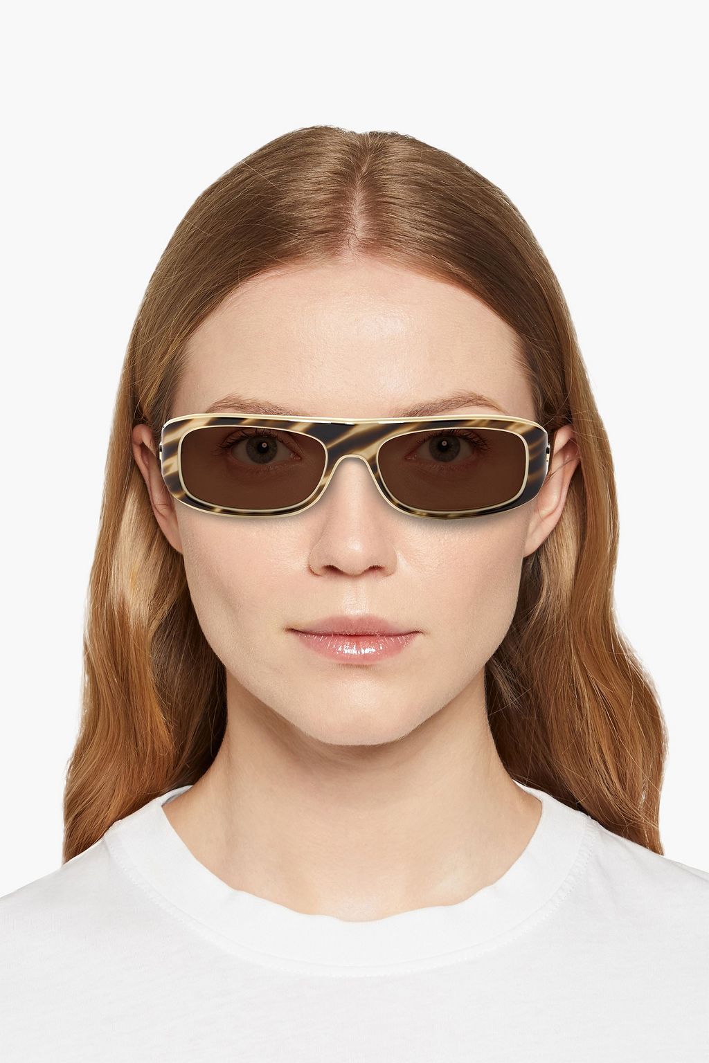 VALENTINO GARAVANI Rectangle-frame tortoiseshell acetate