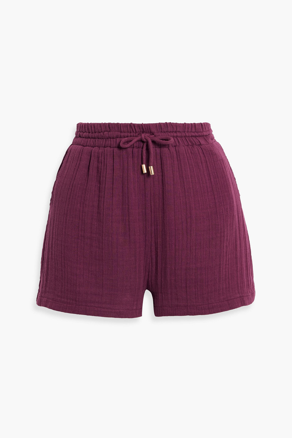 Melissa Odabash Abbie Cotton-gauze Shorts In Purple