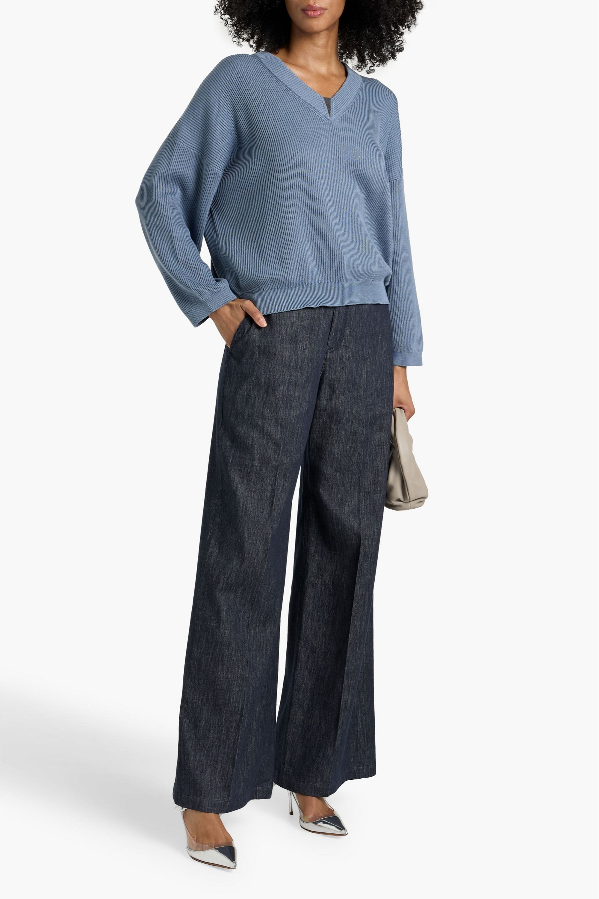 Brunello Cucinelli High-rise wide-leg jeans