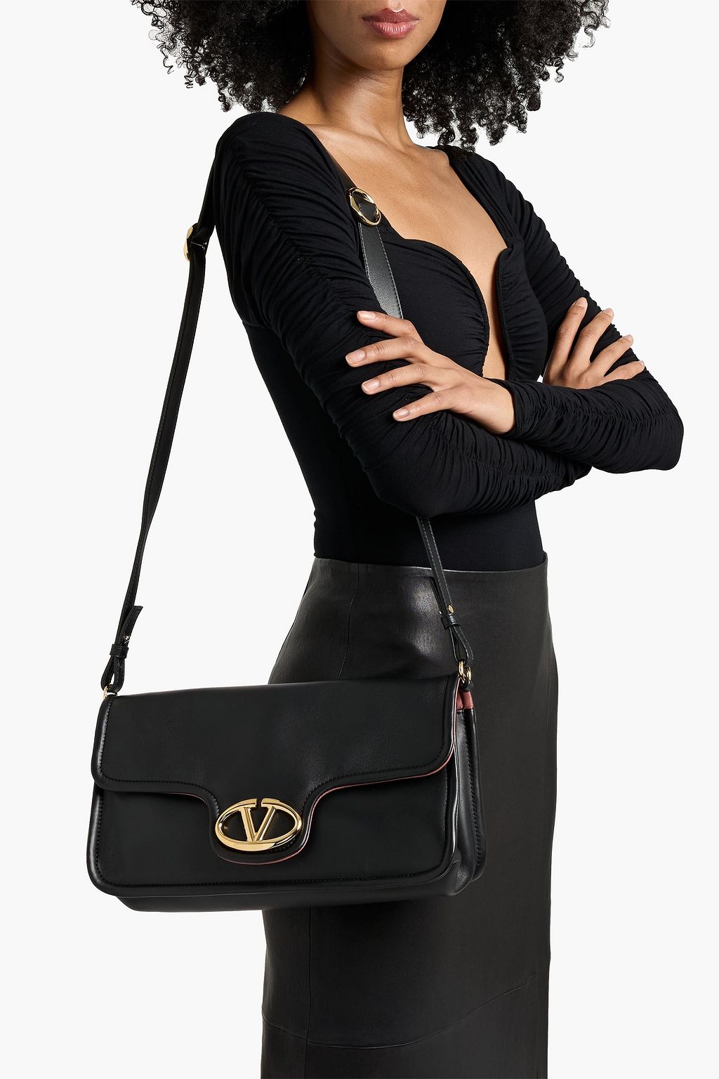VALENTINO GARAVANI VLOGO 1960 leather shoulder bag | THE OUTNET