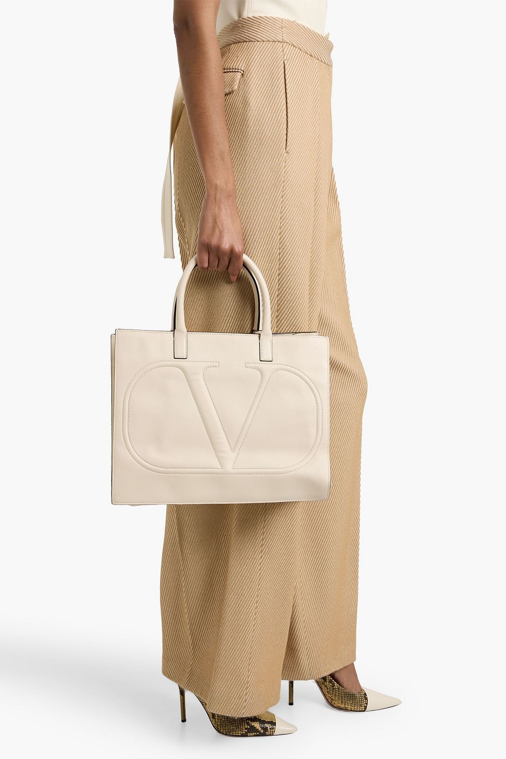 VALENTINO GARAVANI VLOGO Walk embossed leather tote | THE OUTNET