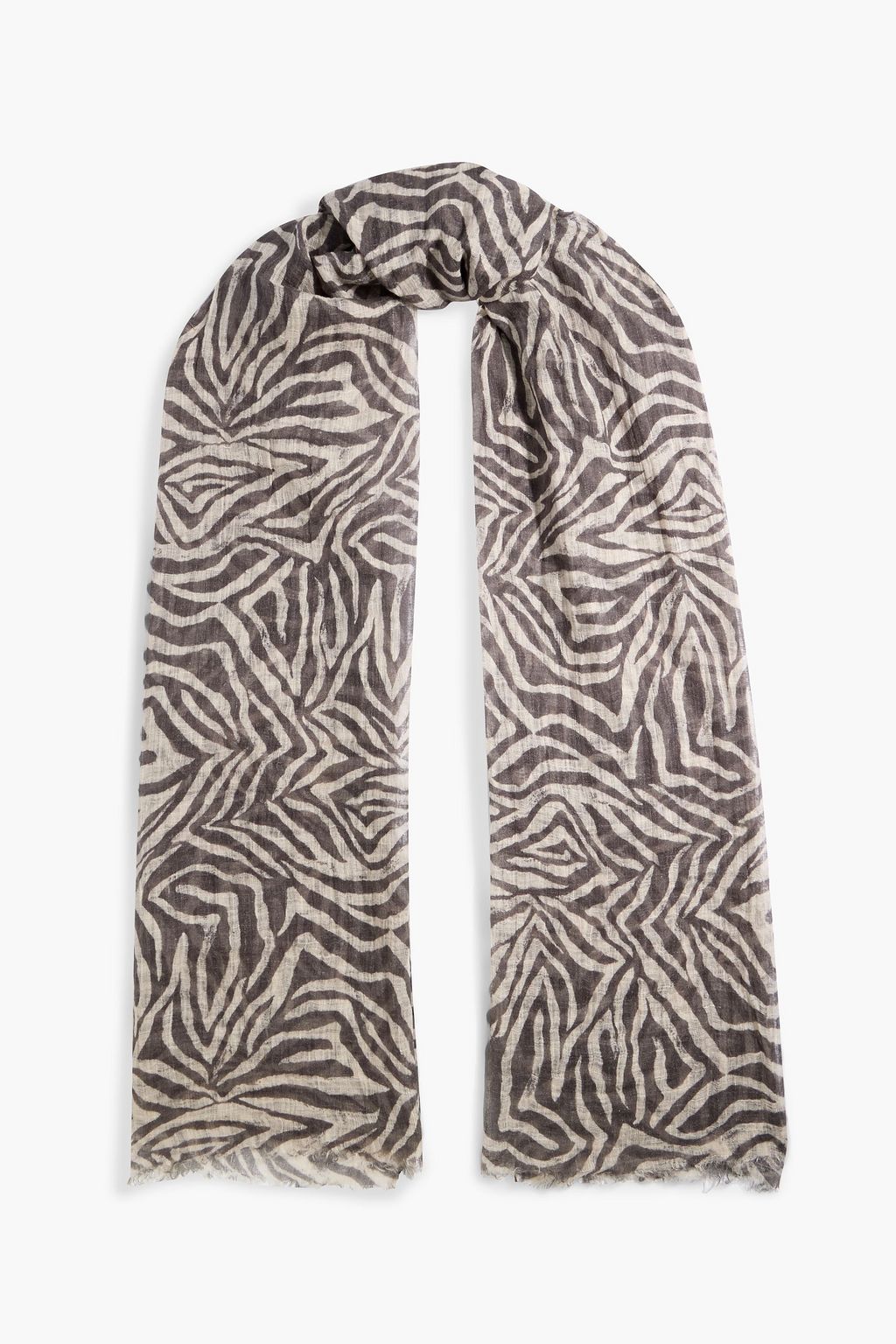 BRUNELLO CUCINELLI Printed linen-gauze scarf | THE OUTNET