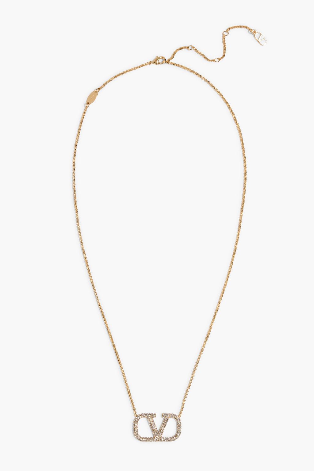 VALENTINO GARAVANI VLOGO gold-tone crystal necklace | THE OUTNET