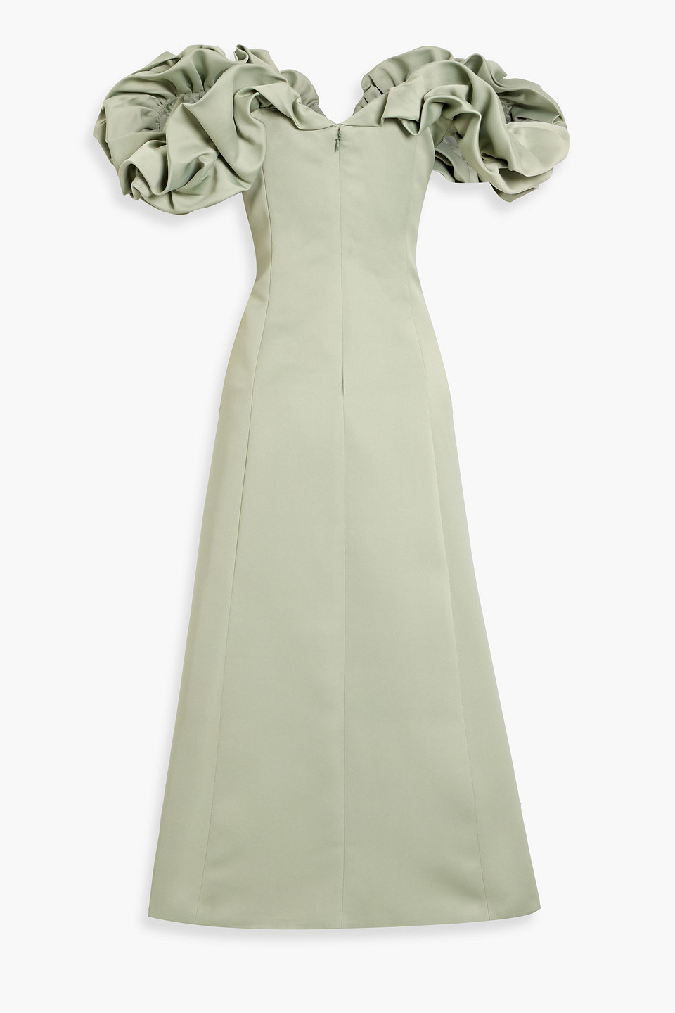 Leo Lin Annie Off-the-shoulder Ruffled Satin Midi Dress In Multi