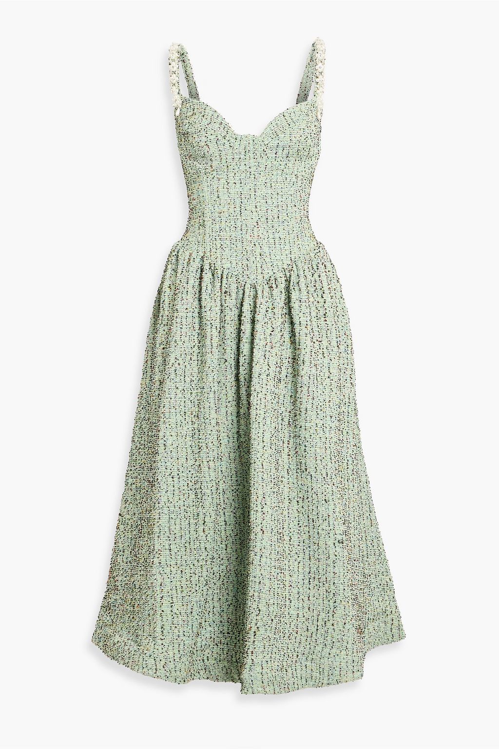 Embellished metallic tweed midi dress - mint - One Size