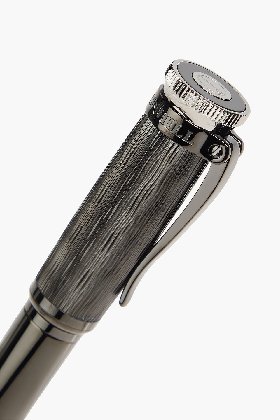  Dunhill - Kugelschreiber „sentryman Royal Grain“ Aus Kunstharz Und Silberfarbenem Metall - Schwarz - Onesize 