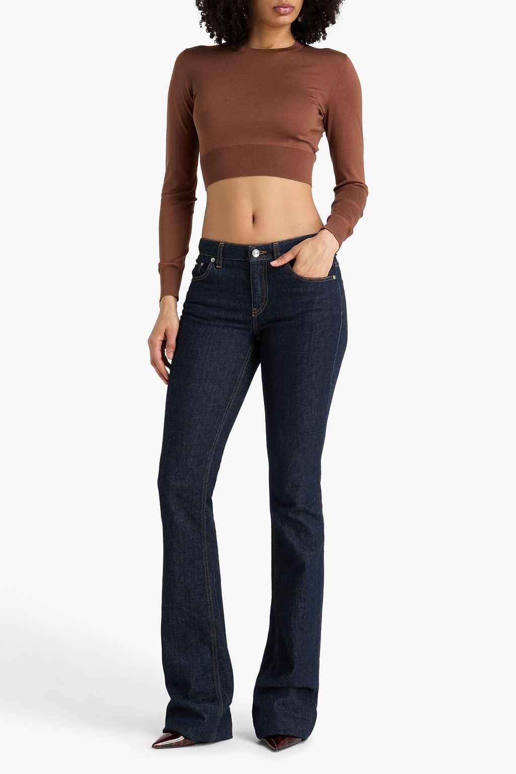 DOLCE&GABBANA Cropped silk sweater | THE OUTNET