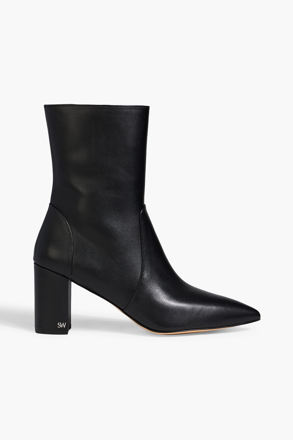 stuart weitzman - renegade 75 leather ankle boots - black - us 7.5