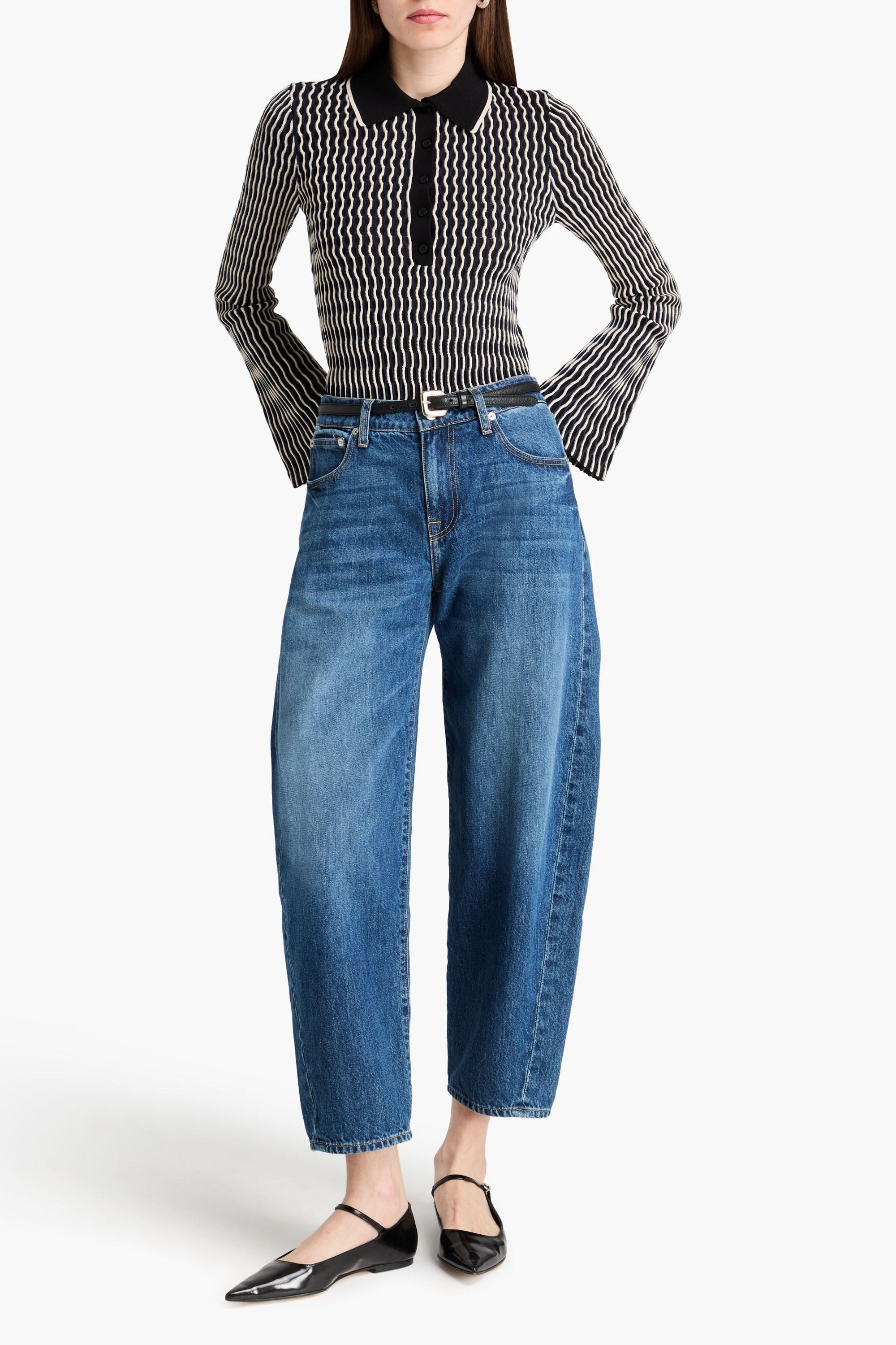 SIMKHAI Blaize high-rise barrel-leg jeans