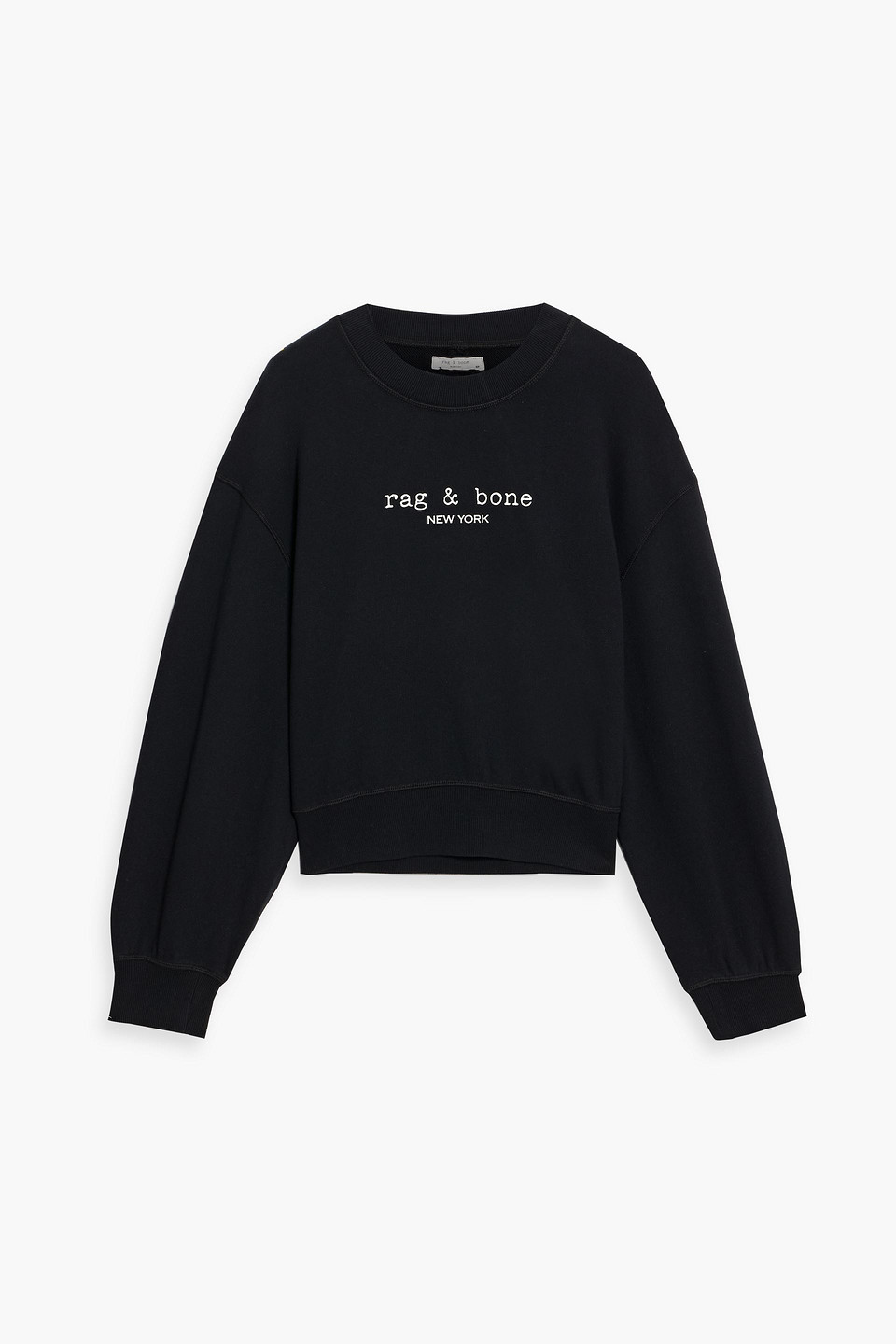 Rag & Bone Logo-print French Cotton-terry Sweatshirt In Black