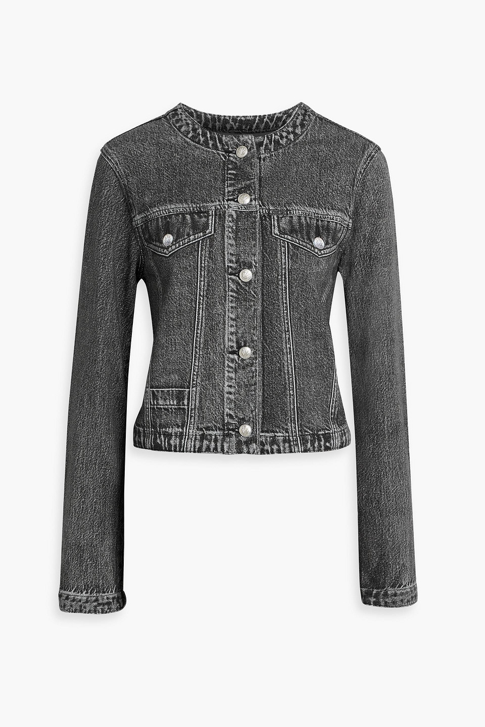 rag & bone - miramar cora denim-effect print cotton jacket - gray - xl