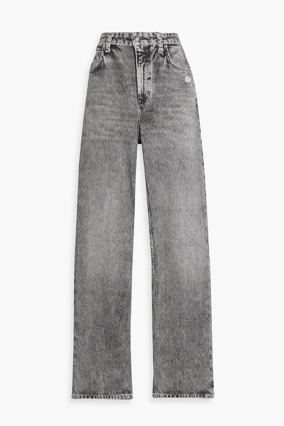 Rag & Bone Miramar Shea Denim-effect Print Cotton Straight-leg Pants In Gray