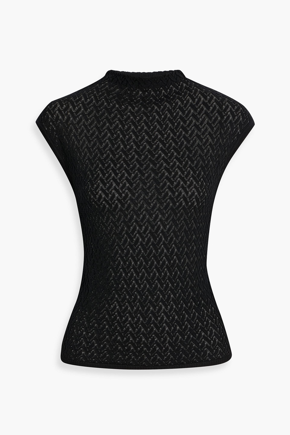 Rag & Bone Tana Crocheted Wool Top In Black