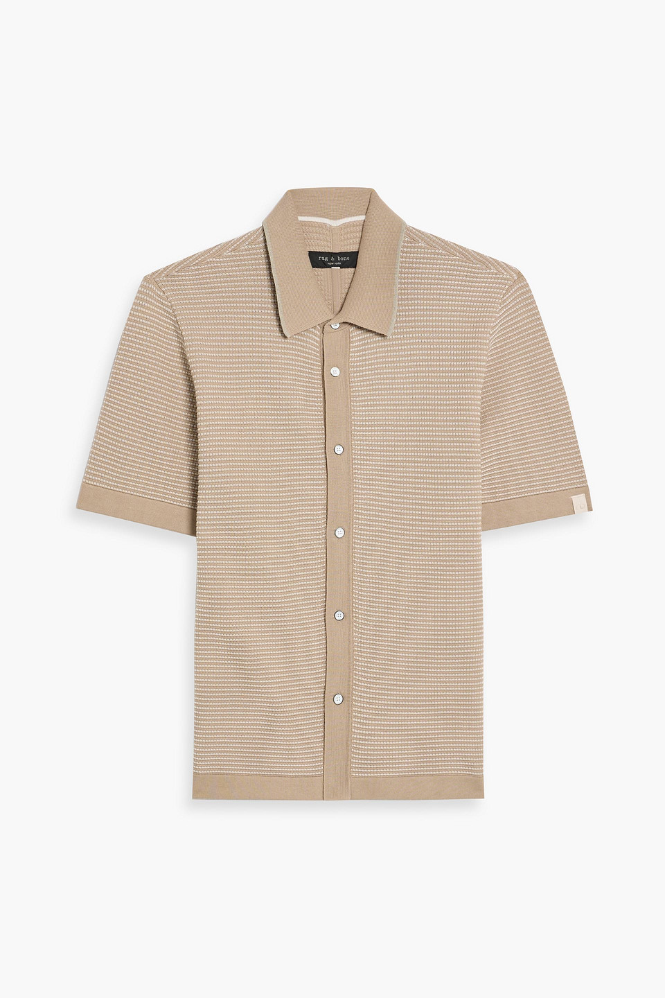 rag & bone - harvey striped jacquard-knit cotton-blend shirt - neutral - xs
