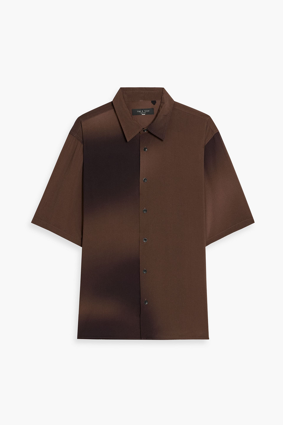 rag & bone - dalton printed woven shirt - brown - l