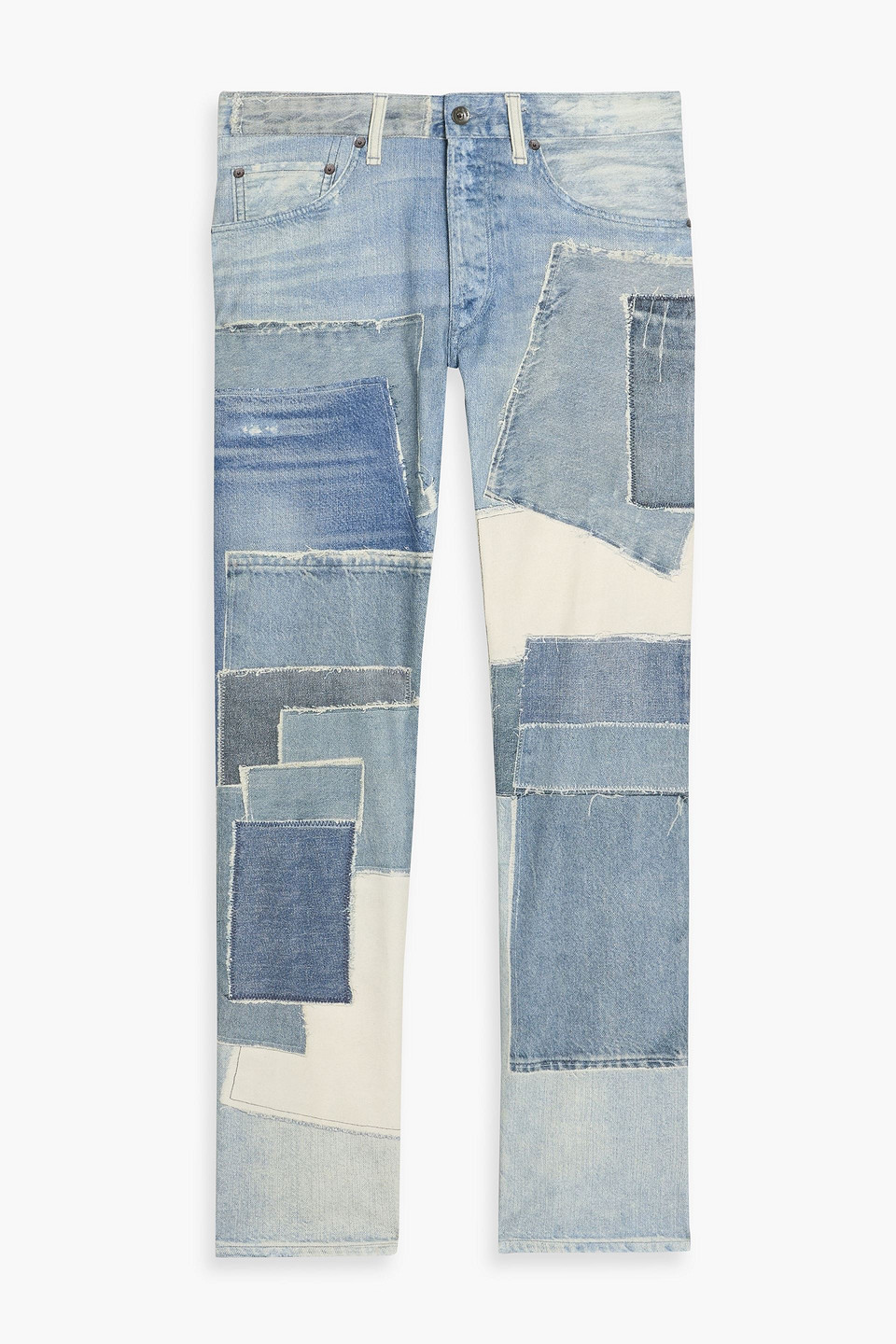 Rag & Bone Fit 4 Miramar Denim-effect Print Cotton-blend Canvas Pants In Blue