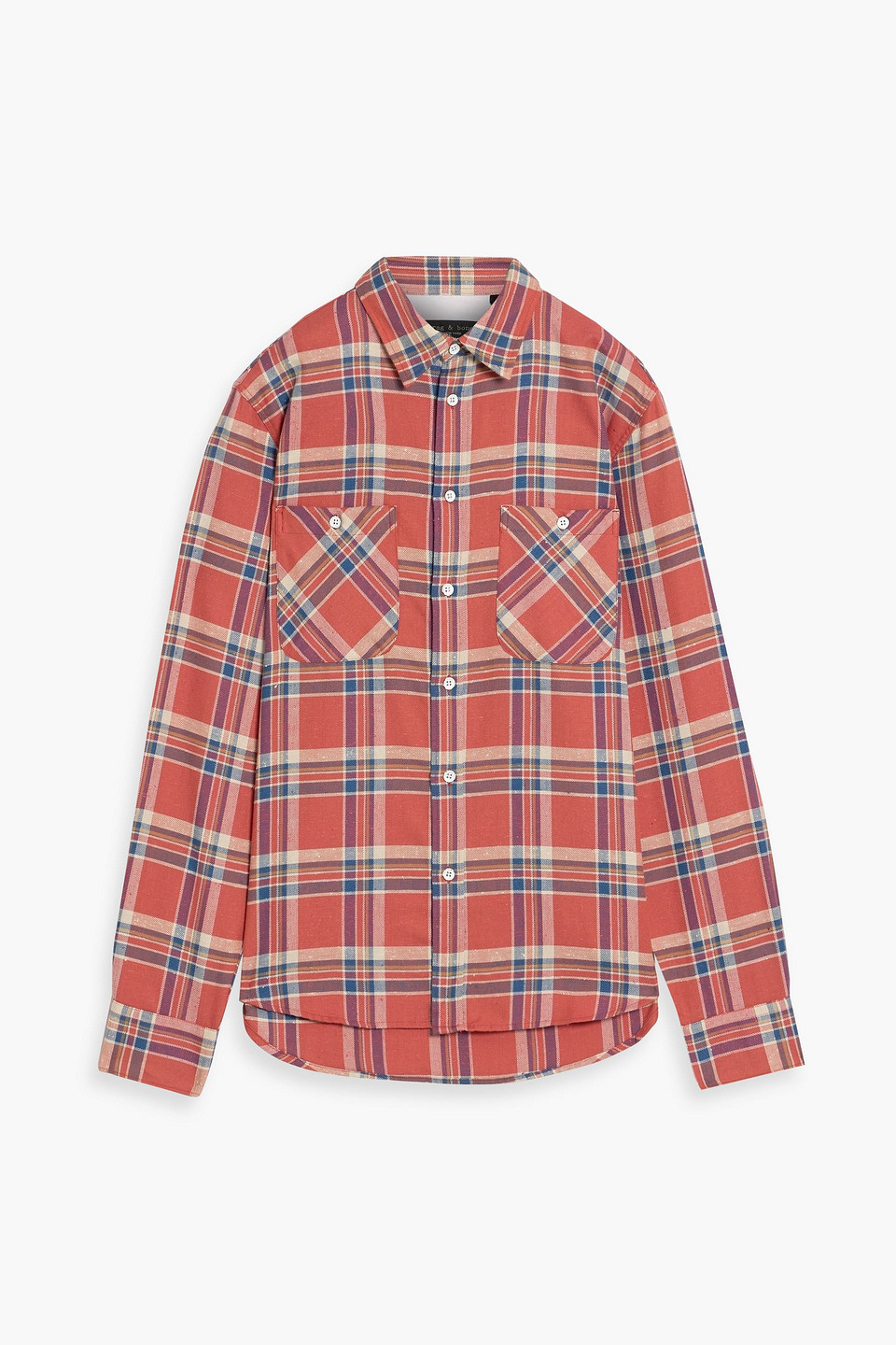 rag & bone - gus checked cotton-flannel shirt - red - m