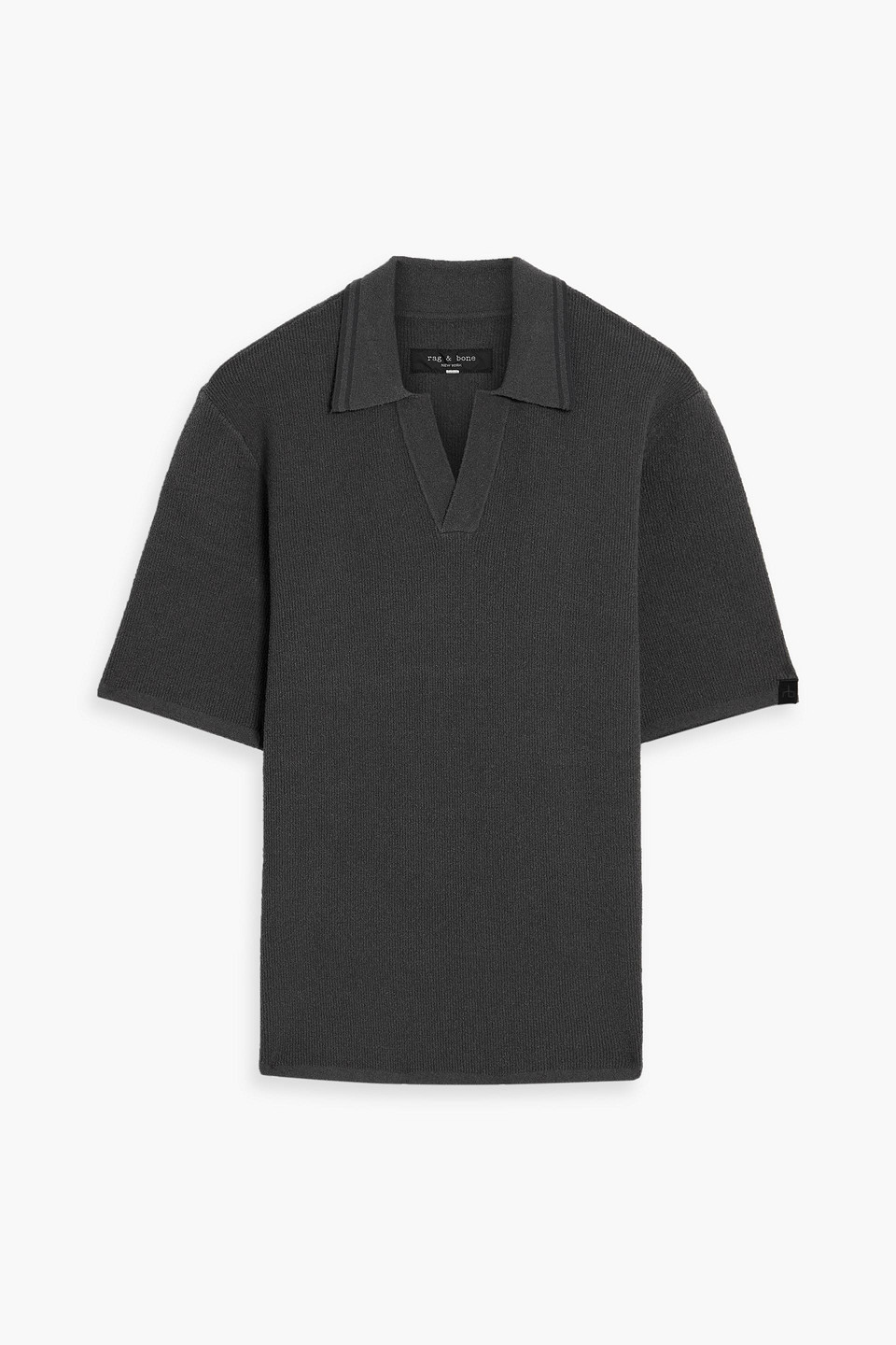 Rag & Bone Johnny Ribbed Cotton-blend Terry Polo Sweater In Gray