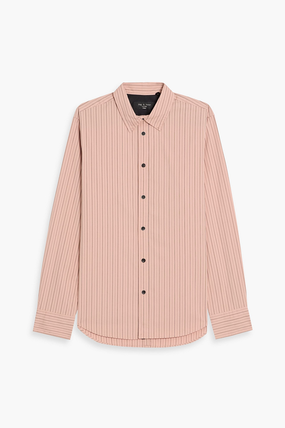 rag & bone - tomlin striped cotton-blend poplin shirt - pink - m
