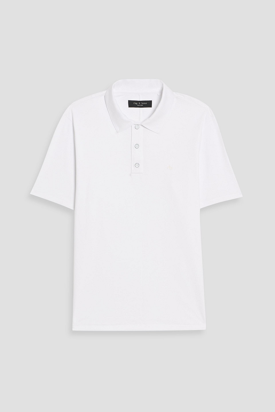 Rag & Bone Pima Cotton-jersey Polo Shirt In White