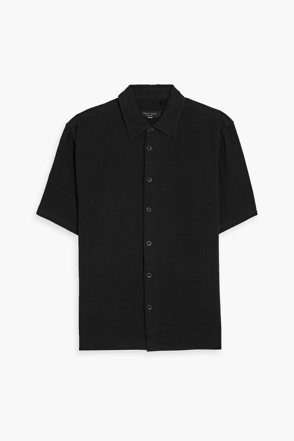 rag & bone - danny cotton-gauze shirt - black - s