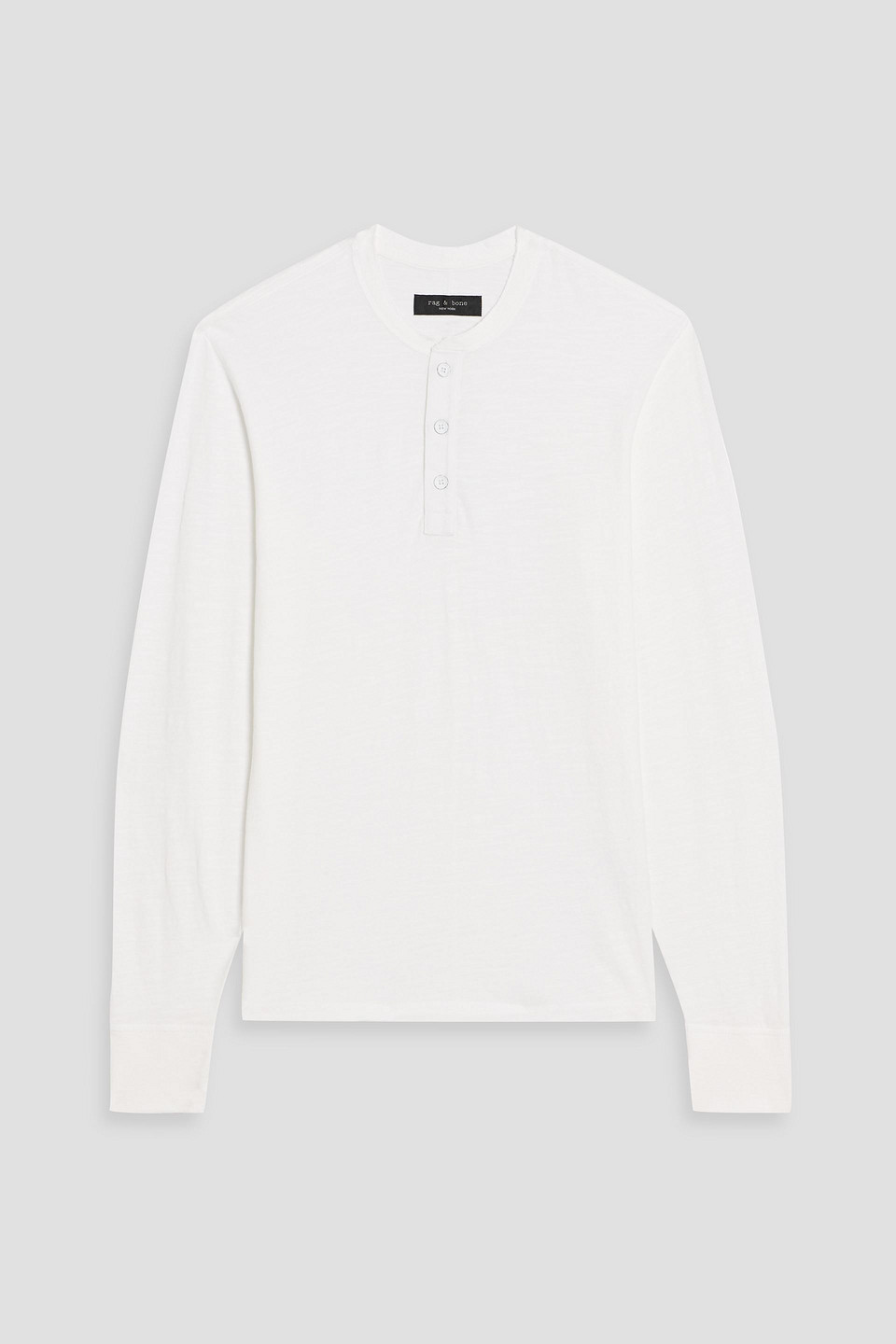 Rag & Bone Cotton-blend Jersey Henley Shirt In Black
