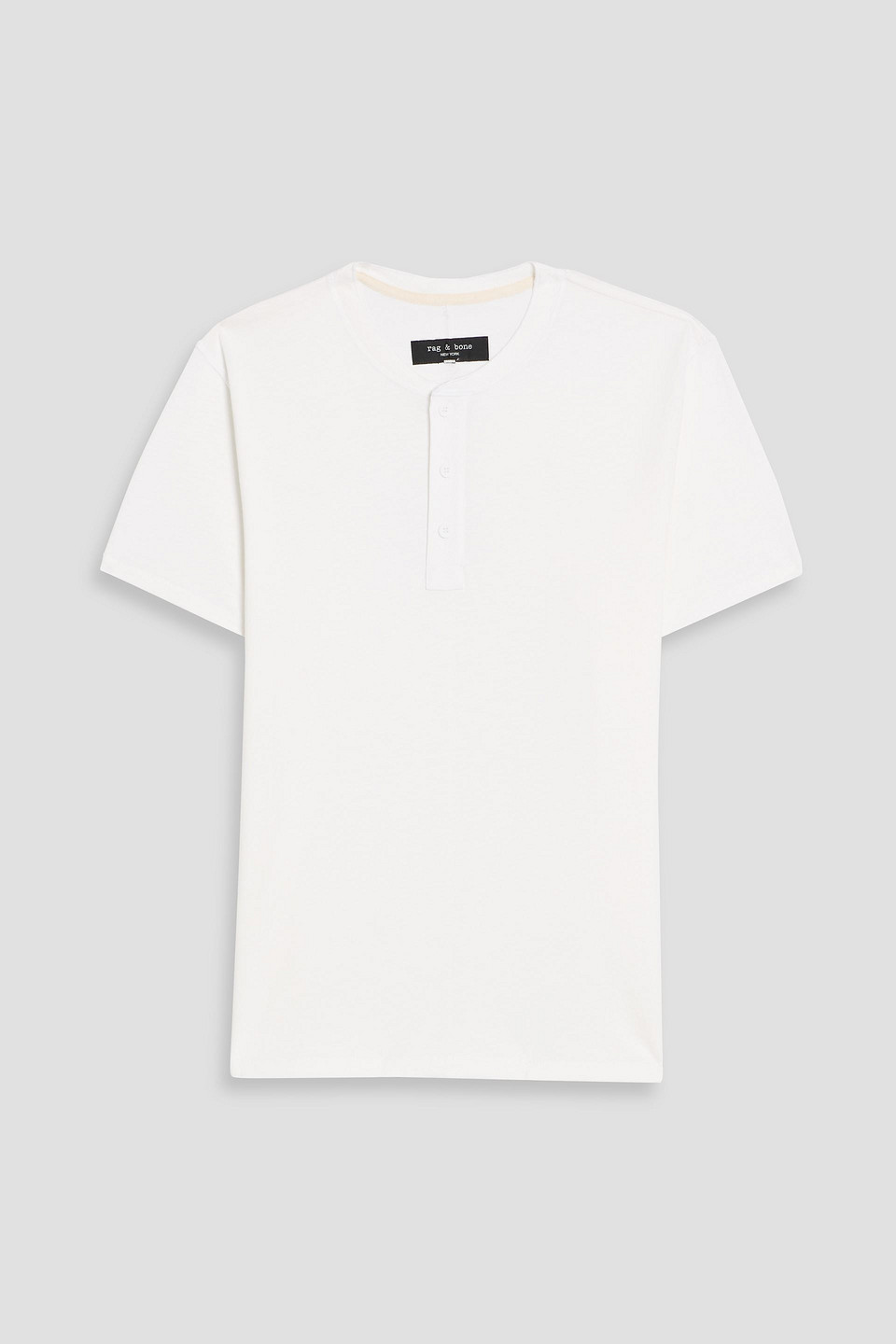 rag & bone - slub cotton-jersey henley t-shirt - white - s
