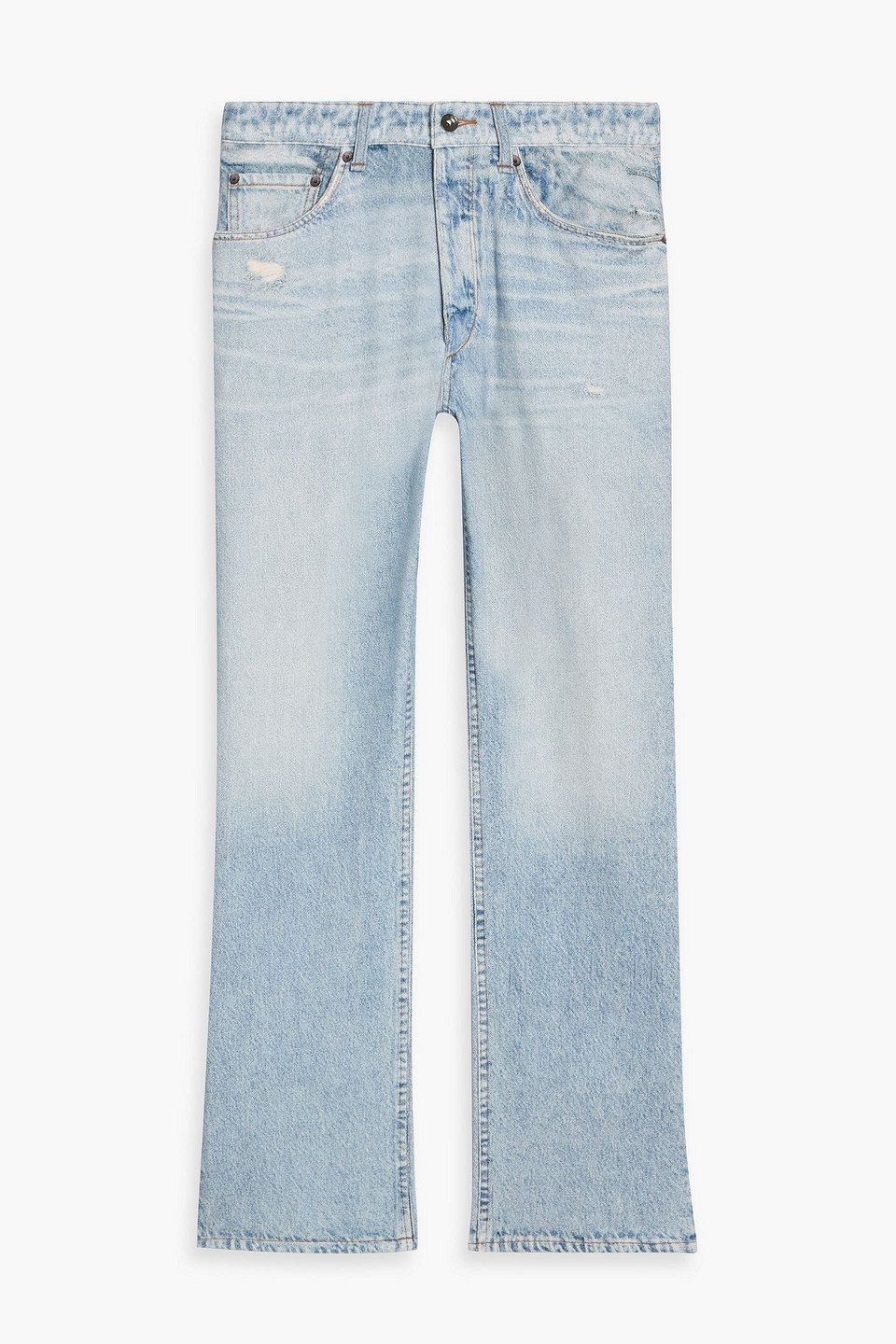 Rag & Bone Miramar Denim-effect Cotton-terry Sweatpants In Blue