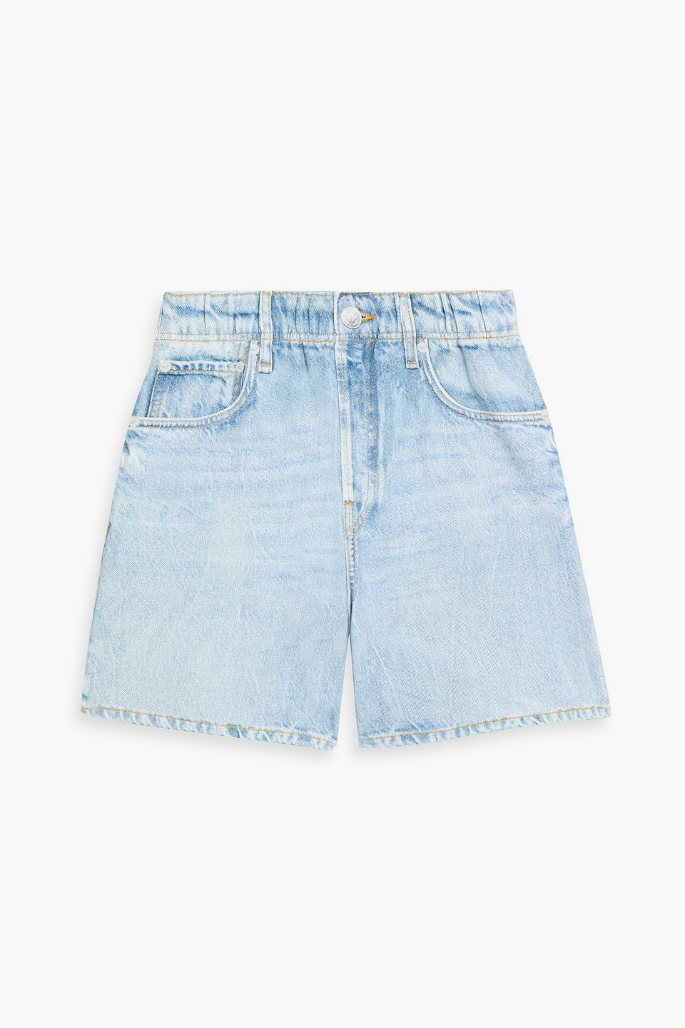 rag & bone - miramar walking denim-effect cotton-terry shorts - blue - xs