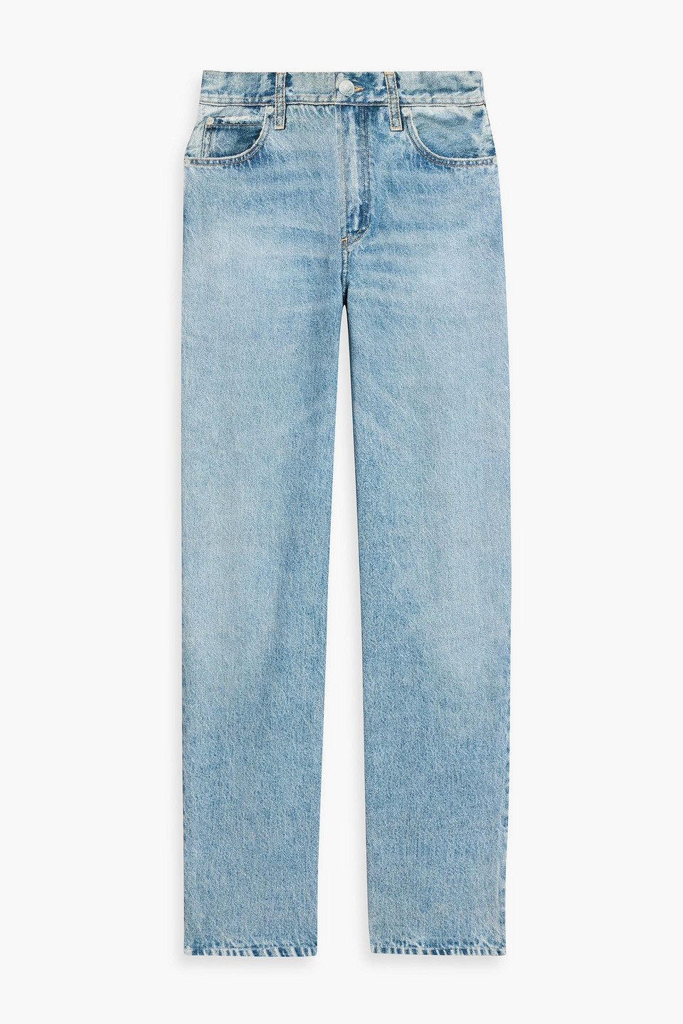 Rag & Bone Miramar Denim-effect Cotton-terry Wide-leg Pants In Blue