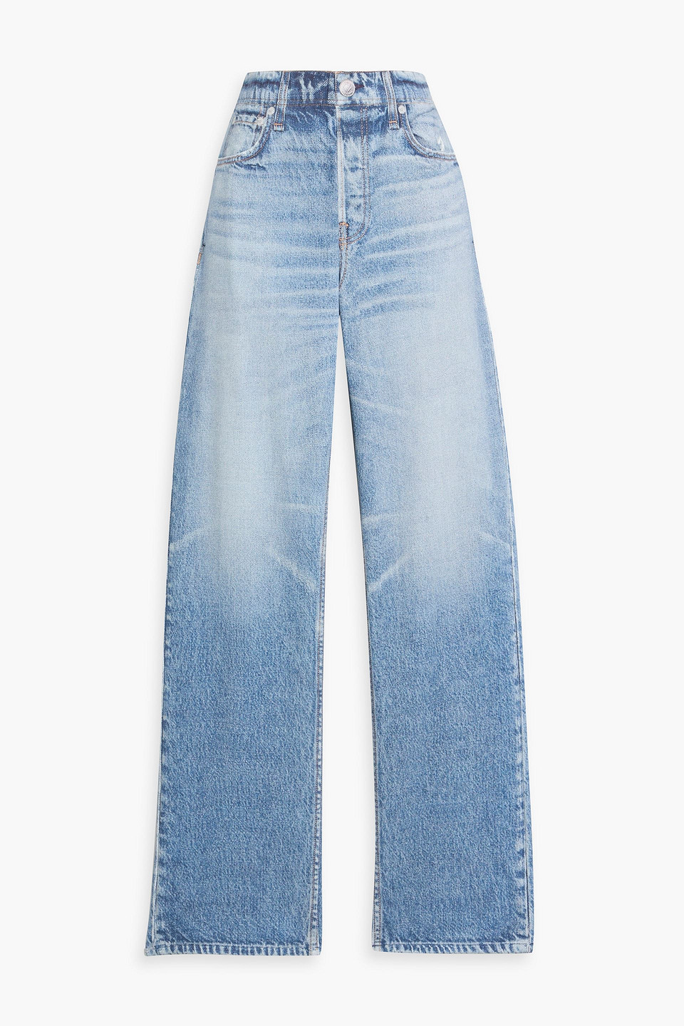 rag & bone - miramar denim-effect cotton-terry pants - blue - xs