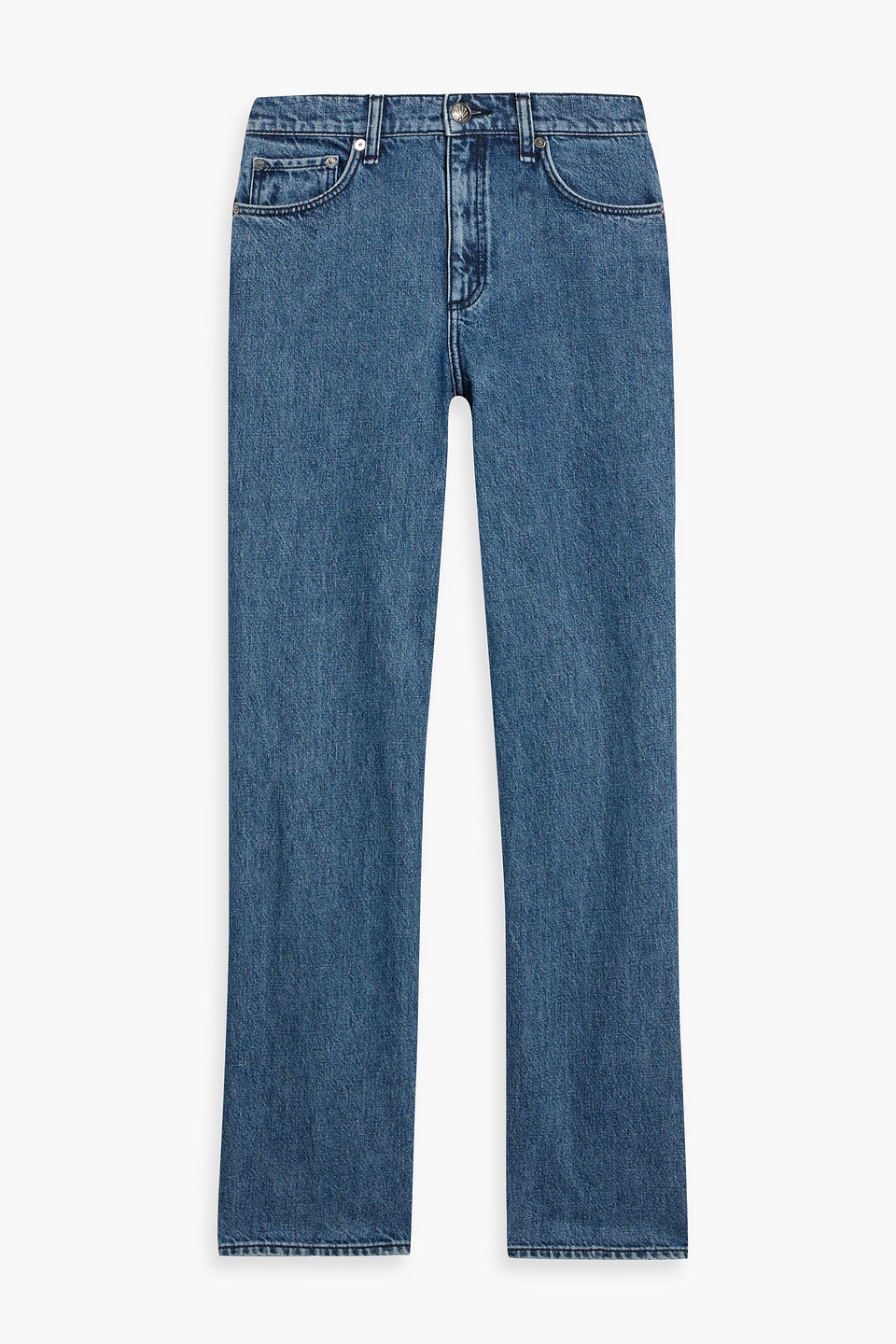rag & bone - shea high-rise straight-leg jeans - blue - 27