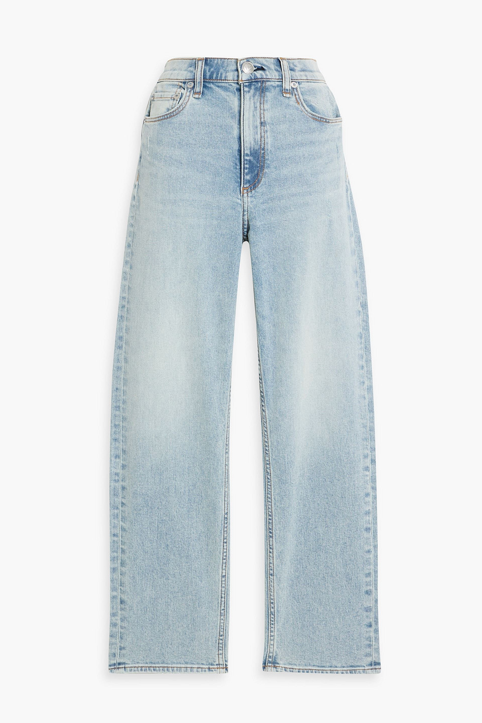 rag & bone - harlow cropped mid-rise straight-leg jeans - blue - 28