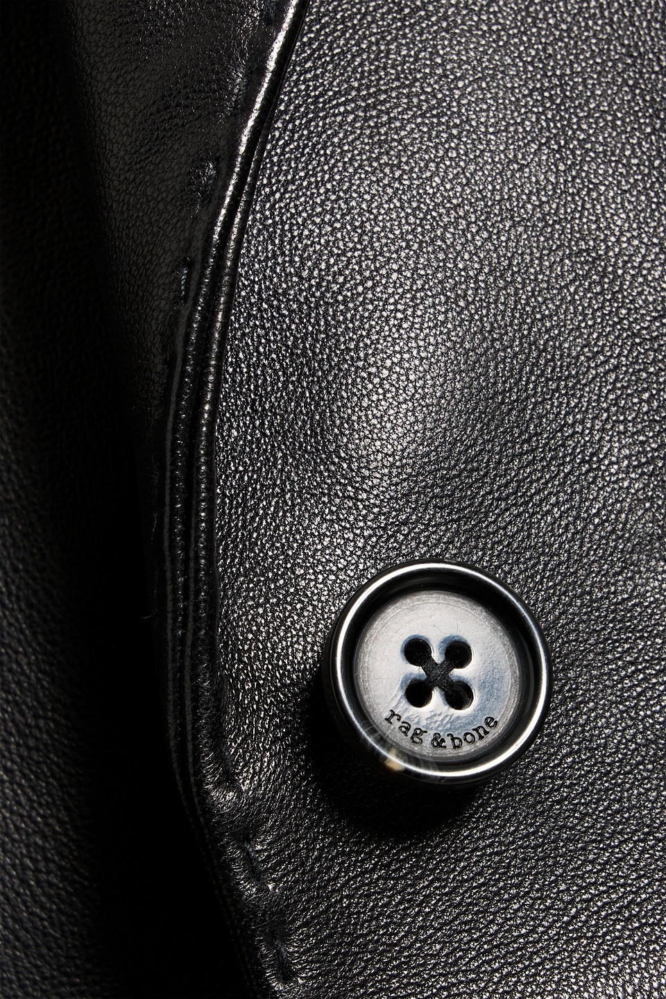 Rag & Bone Ash Leather Blazer In Black