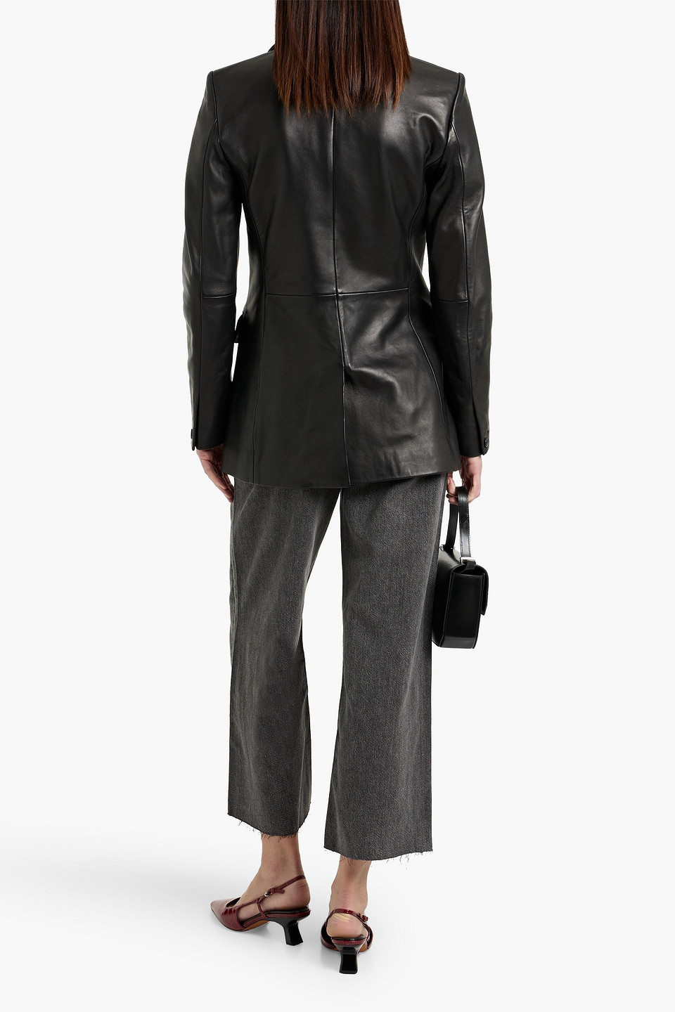 Rag & Bone Ash Leather Blazer In Black
