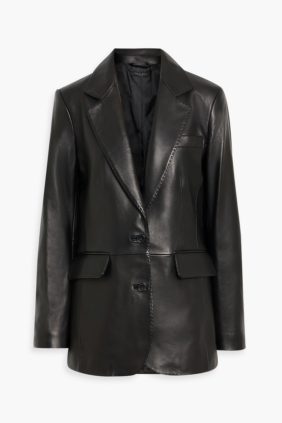 rag & bone - ash leather blazer - black - us 4