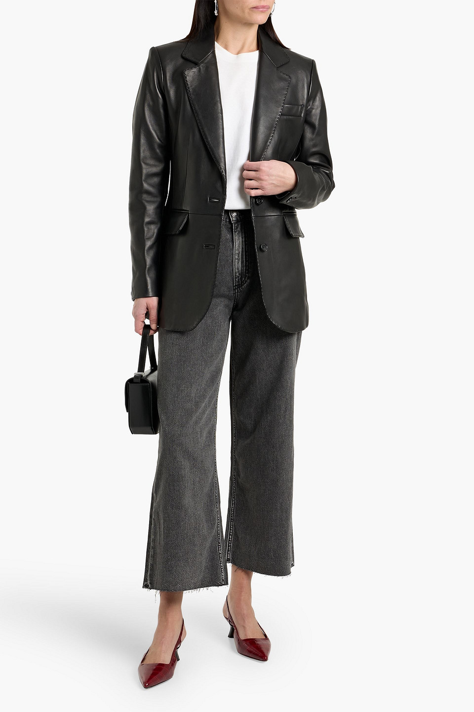 Rag & Bone Ash Leather Blazer In Black
