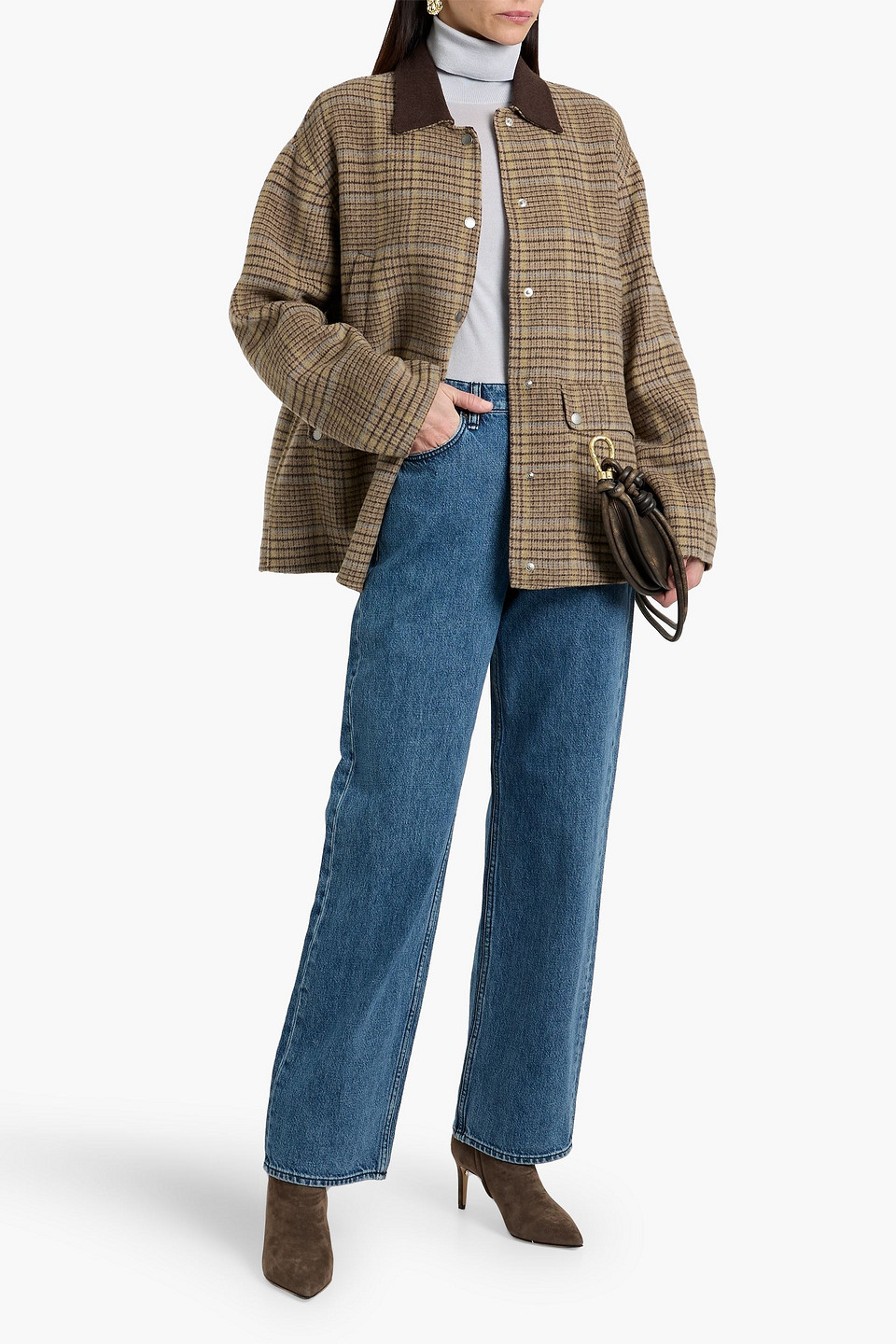 Rag & Bone Cassidy Checked Wool-blend Jacket In Brown