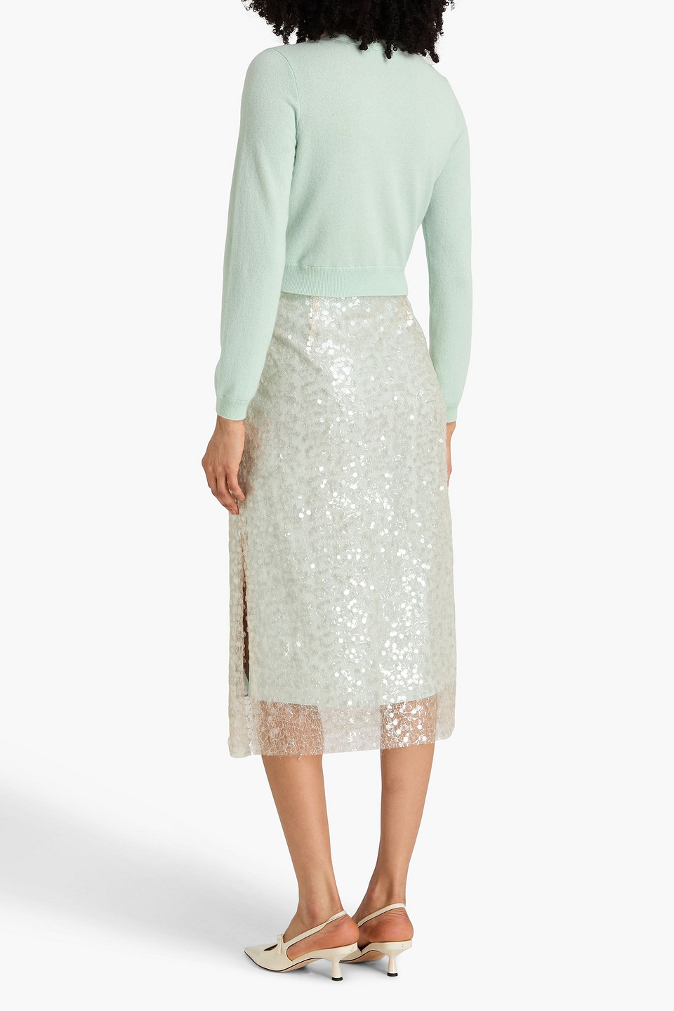 Alice Olivia - Cropped Pullover Aus Einer Kaschmirmischung - Grün - S 