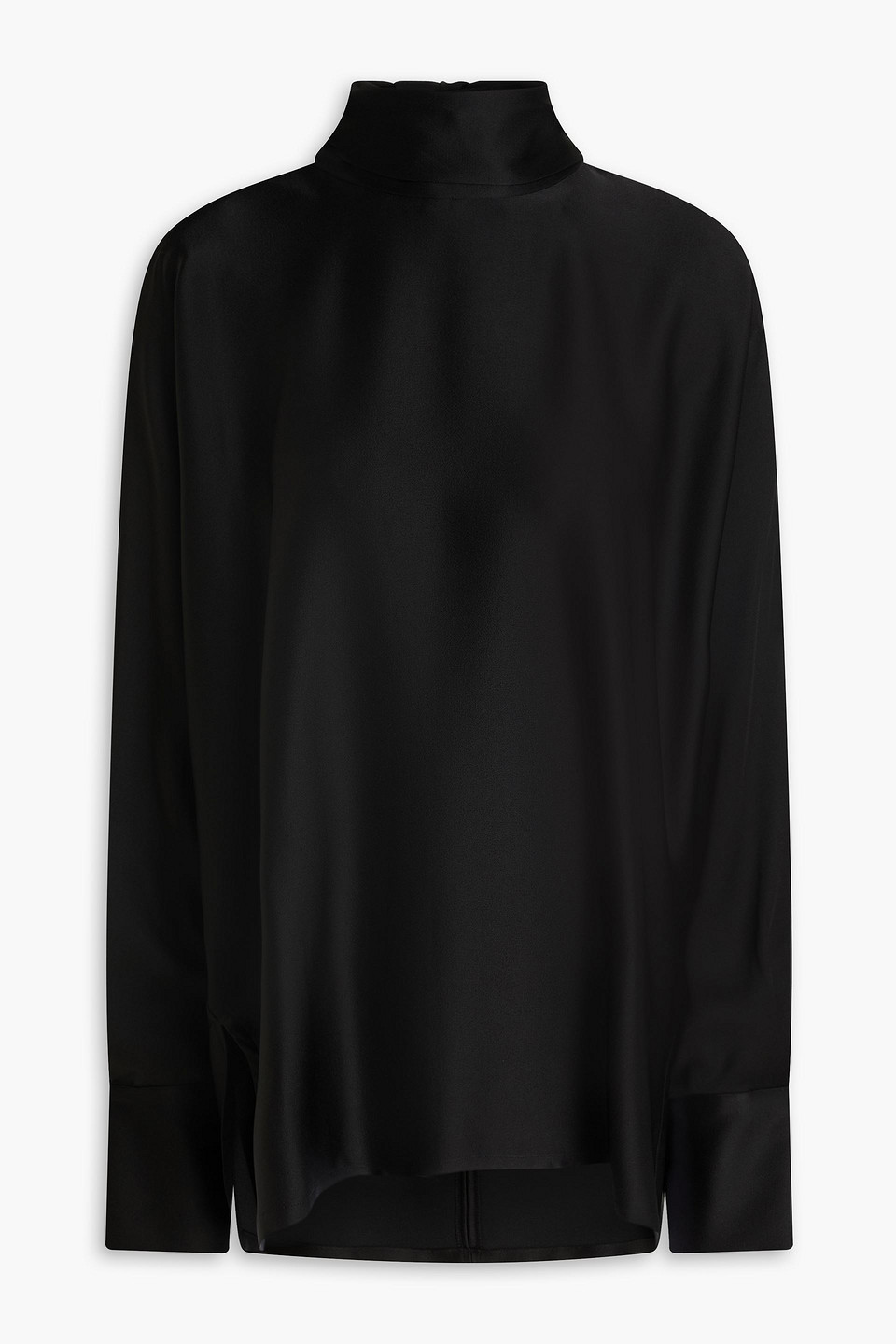 róhe - crepe de chine top - black - de 36
