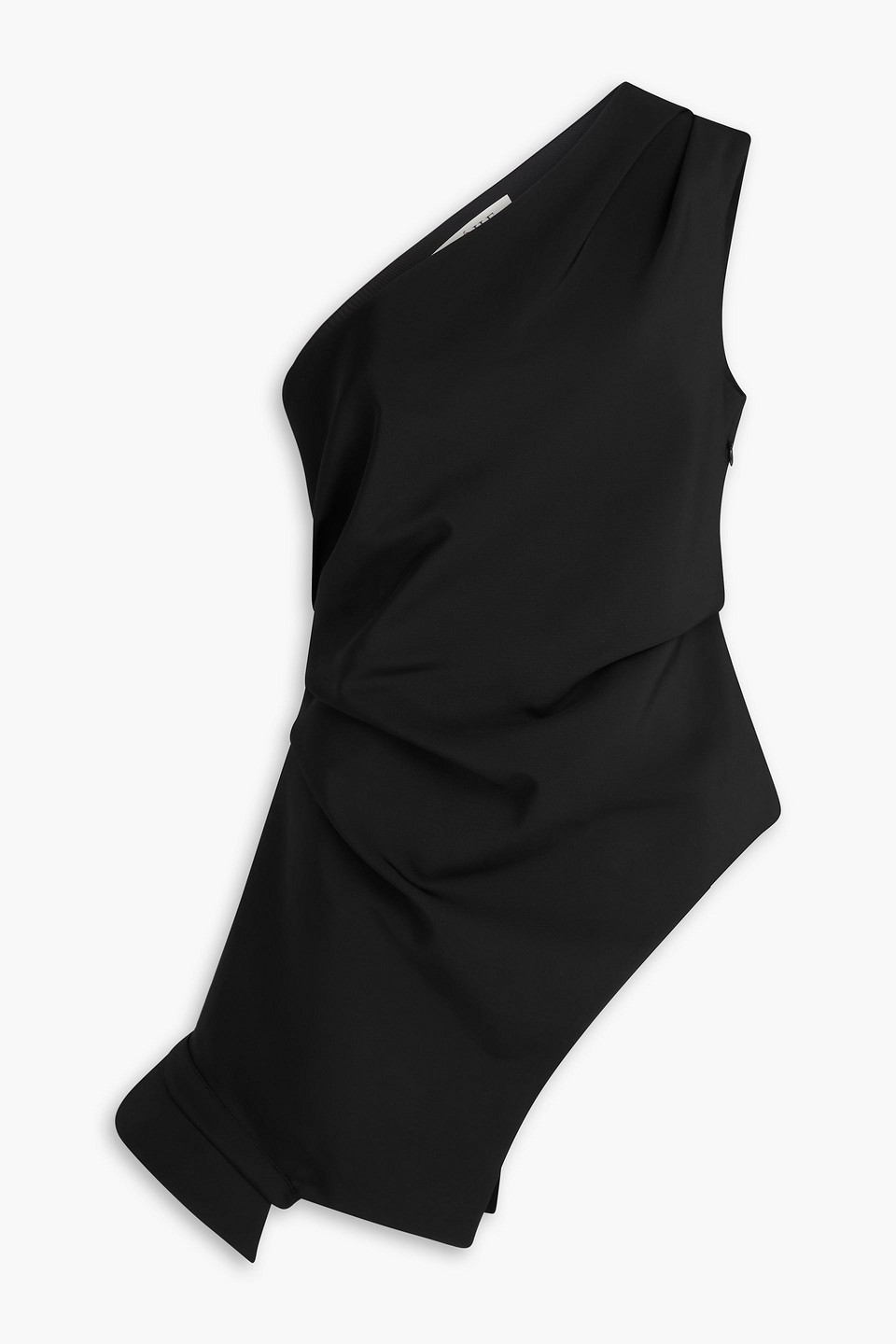 róhe - one-shoulder asymmetric grain de poudre top - black - de 40