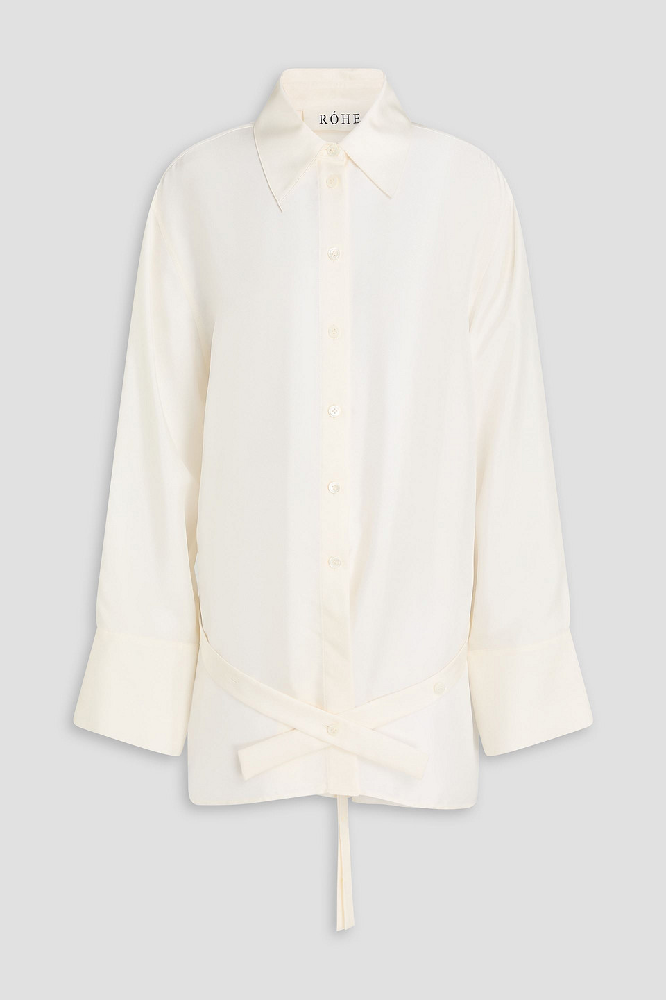 róhe - cutout silk-twill shirt - white - de 32