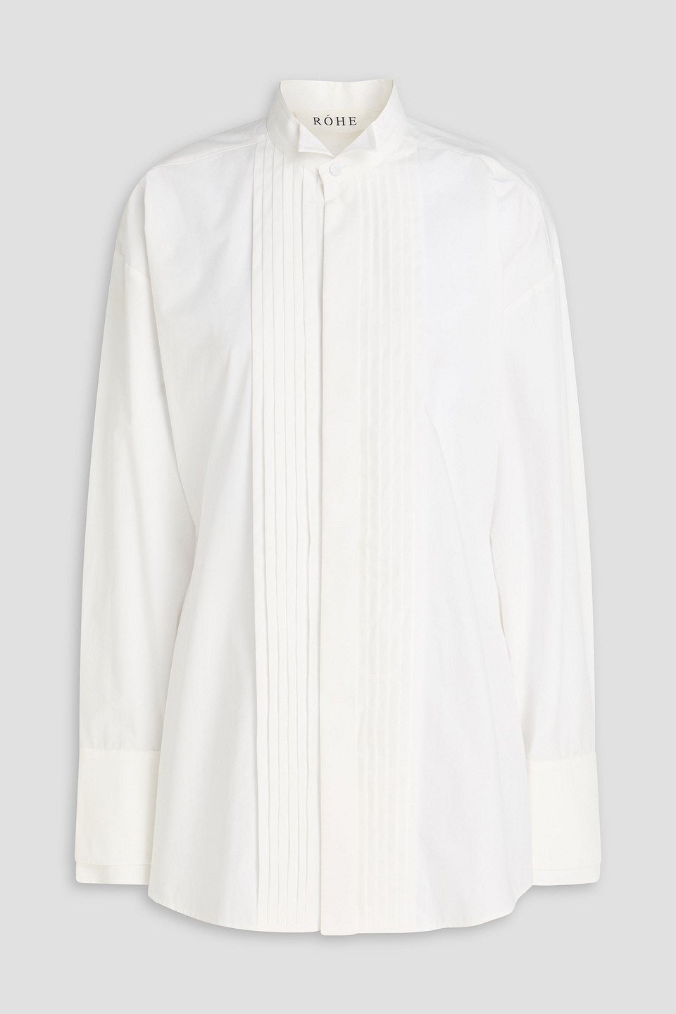 róhe - pintucked cotton-poplin shirt - white - de 40