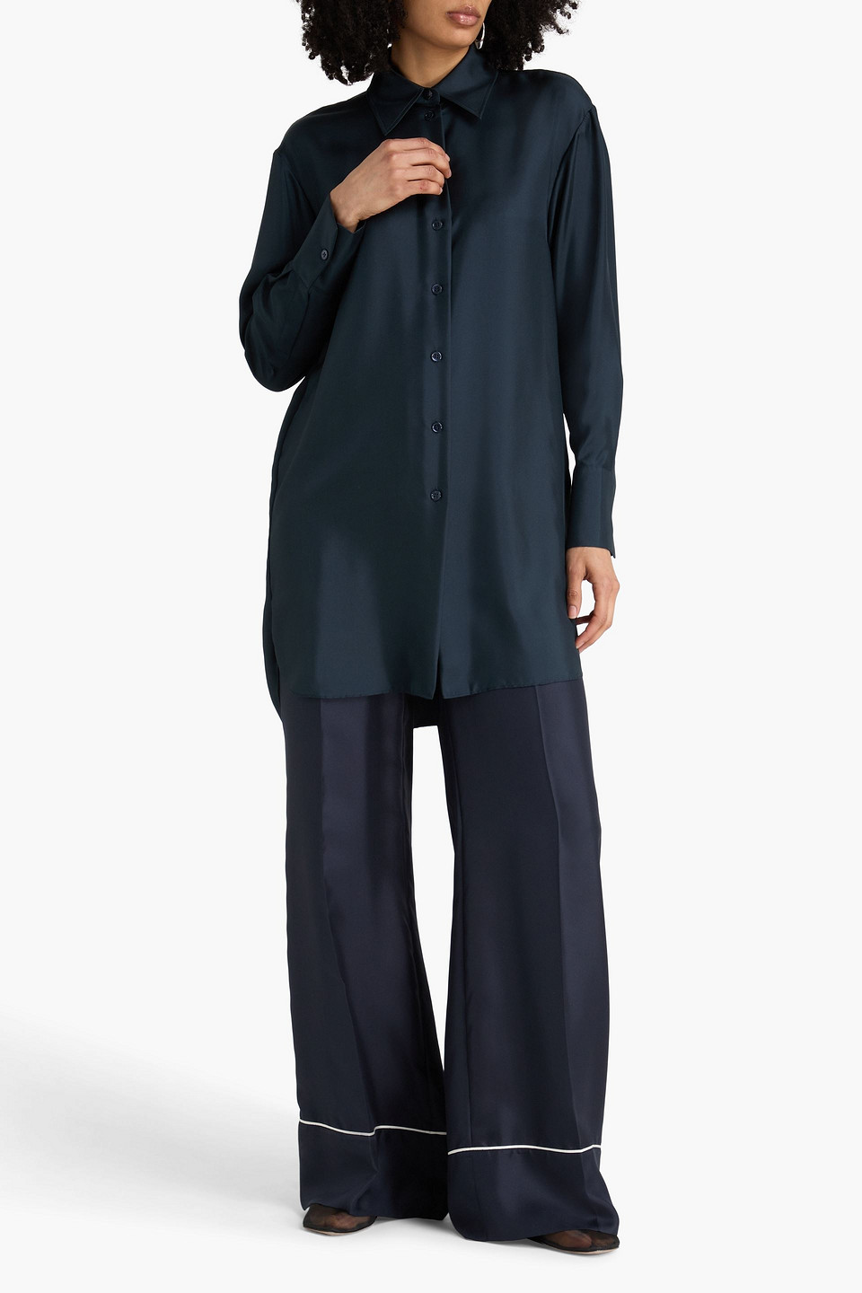  Róhe - Hemd Aus Seiden-twill - Blau - De 36 
